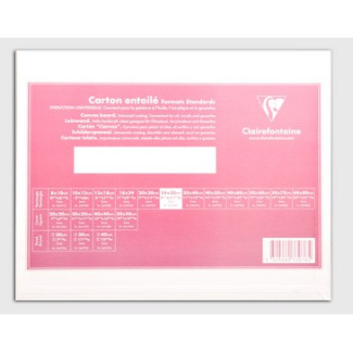 Kasírozott festővászon, alapozott, fehér - Clairefontaine - 30x40 cm
