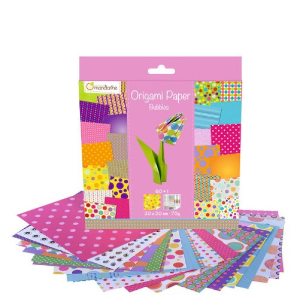 Origami papír - 60 lapos hajtogató készlet 20x20 cm - CSUPA PÖTTY! Origami papír - 60 lapos hajtogató készlet 20x20 cm - CSUPA PÖTTY!