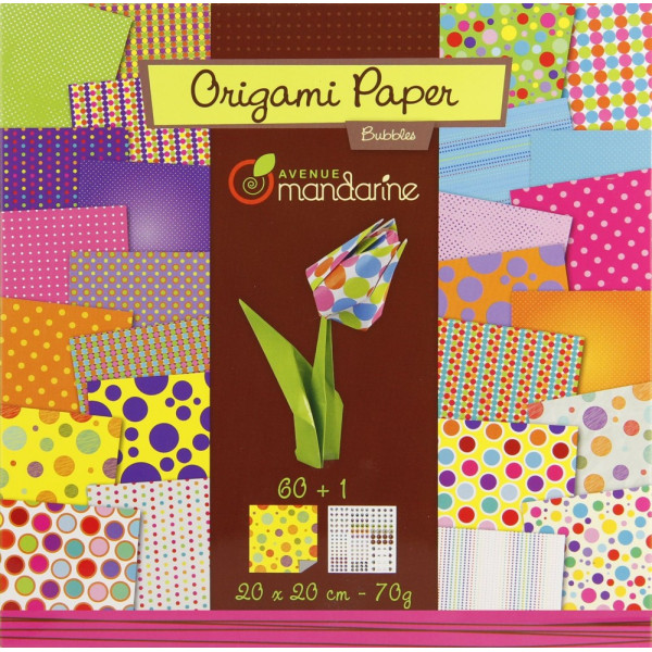 Origami papír - 60 lapos hajtogató készlet 20x20 cm - CSUPA PÖTTY!