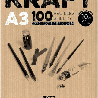 PaintON rajztömb, natúr Kraft papír, vegyes technikákhoz 90 g/m2 100 lap A3