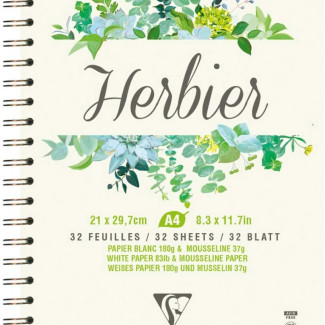 Itatóskönyv, írható, rajzolható, festhető - Növények nyomtatásához, Herbárium - 180 gr/m2 - 32 lap, A4