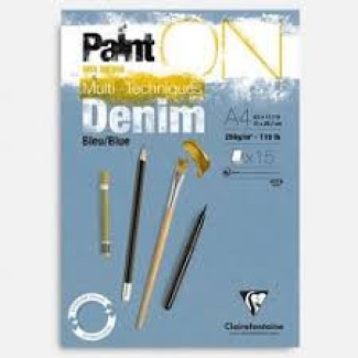 PaintON rajztömb, farmerkék színű, enyhén szemcsés papír, vegyes technikákhoz 250 g/m2 15 lap A4