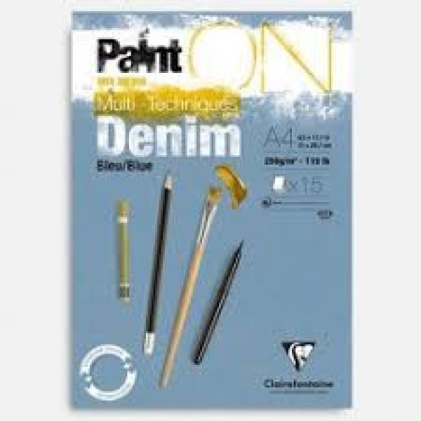 PaintON rajztömb, farmerkék színű, enyhén szemcsés papír, vegyes technikákhoz 250 g/m2 15 lap A4