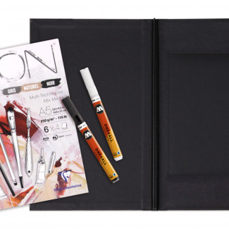 Molotow - Clairefontaine Akril szett - Fekete A5 - 250 g/m2 - 16,5 x 21,5 cm