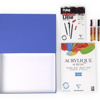 Molotow - Clairefontaine Akril szett - Kék A4 + A5 - 360 g/m2 - 33 x 23 cm