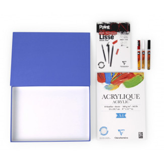 Molotow - Clairefontaine Akril szett - Kék A4 + A5 - 360 g/m2 - 33 x 23 cm