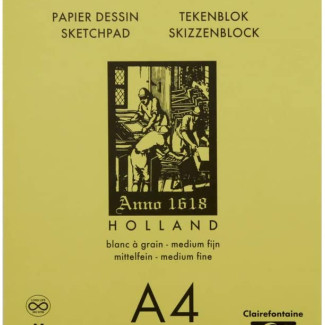 Clairefontaine Schut skicctömb, enyhén szemcsés, fehér színű, 125 gr 100 ív A4