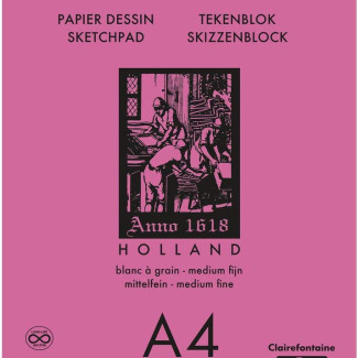 Clairefontaine Schut skicctömb, enyhén szemcsés, fehér színű, 180 gr 70 lap A4