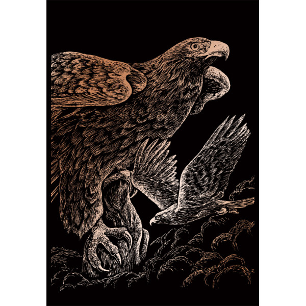 Képkarcoló készlet karctűvel - 20x25 cm - Réz - Sólyom