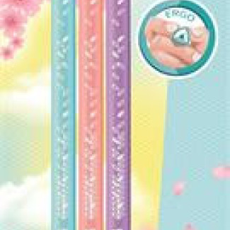 Grafitceruza radírral, HB, háromszögletű, MAPED "Black'Peps Pastel", vegyes pasztell színek