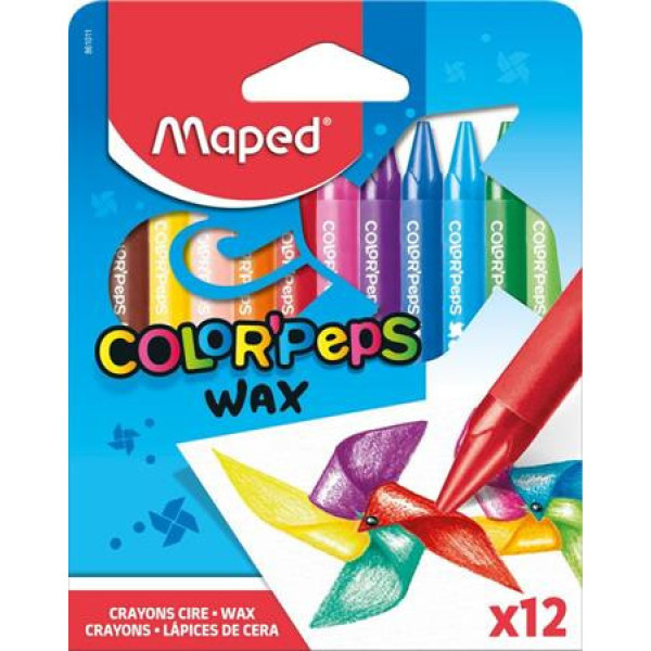 Zsírkréta, MAPED "Color'Peps Wax", 12 különböző szín