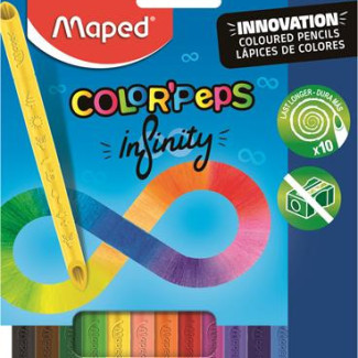 Színes ceruza készlet, háromszögletű, MAPED "Color'Peps INFINITY", 12 különböző szín