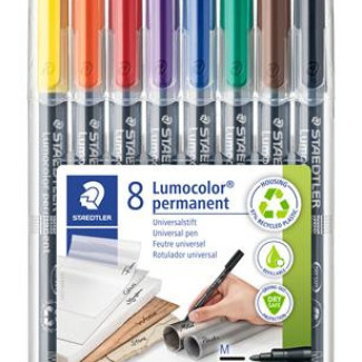Alkoholos marker készlet, OHP, 1 mm, STAEDTLER "Lumocolor® 317 M", 8 különböző szín