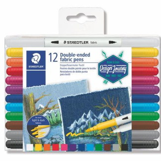 Textilfilc, kétvégű, STAEDTLER® "3190", 12 különböző szín