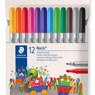 Filctoll készlet, 1-3 mm, kétvégű, kimosható, STAEDTLER "Noris® 320, 12 különböző szín Filctoll készlet, 1-3 mm, kétvégű, kimosható, STAEDTLER "Noris® 320, 12 különböző szín