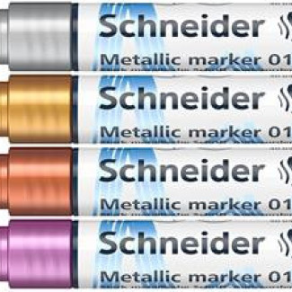 Metálfényű marker készlet, 0,8 mm, SCHNEIDER "Paint-It 010", 4 különböző szín