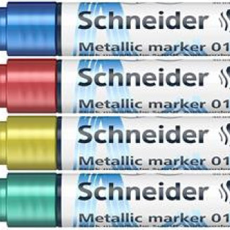 Metálfényű marker készlet, 0,8 mm, SCHNEIDER "Paint-It 010", 4 különböző szín