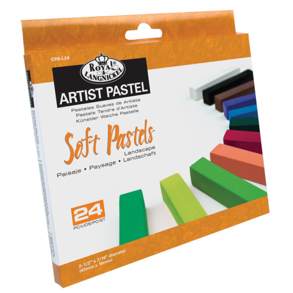 Porpasztell kréta készlet, 24 db-os - Tájkép készítéshez, földszínek válogatás