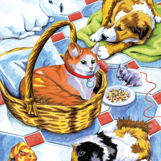 Számozott színező készlet, 20x25cm - Családi kedvencek