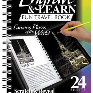 Képkarcoló könyv, 12 különböző képpel, karctűvel - 15x20 cm - Album formátum - Híres helyek