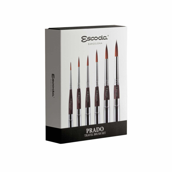 Ecset - Escoda 1244 Prado 6 Set - szintetikus ecset szett, utazó készlet, összecsukható Ecset - Escoda 1244 Prado 6 Set - szintetikus ecset szett, utazó készlet, összecsukható