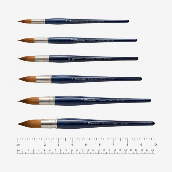 Ecset - Escoda Chronos - szintetikus és természetes szőrű ecset, rövidnyelű, kerek - 12-es méret Ecset - Escoda Chronos - szintetikus és természetes szőrű ecset, rövidnyelű, kerek - 12-es méret