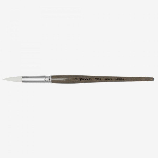 Ecset - Escoda Perla - szintetikus ecset, rövidnyelű, kerek, hegyes - 20-as méret