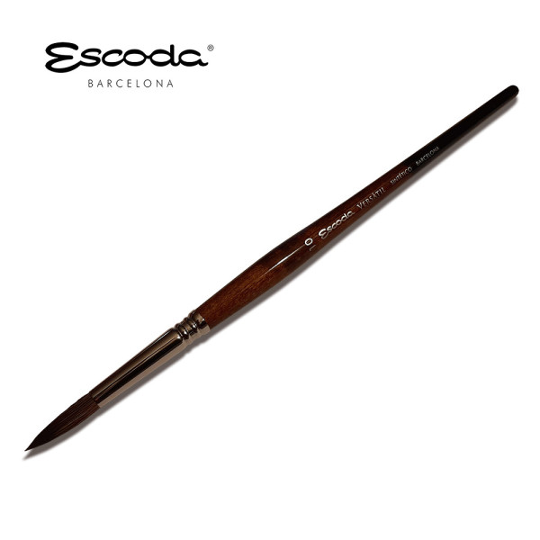 Ecset - Escoda Versatil - szintetikus Kolinsky nyest ecset, rövidnyelű, kerek - 6-os méret Ecset - Escoda Versatil - szintetikus Kolinsky nyest ecset, rövidnyelű, kerek - 6-os méret