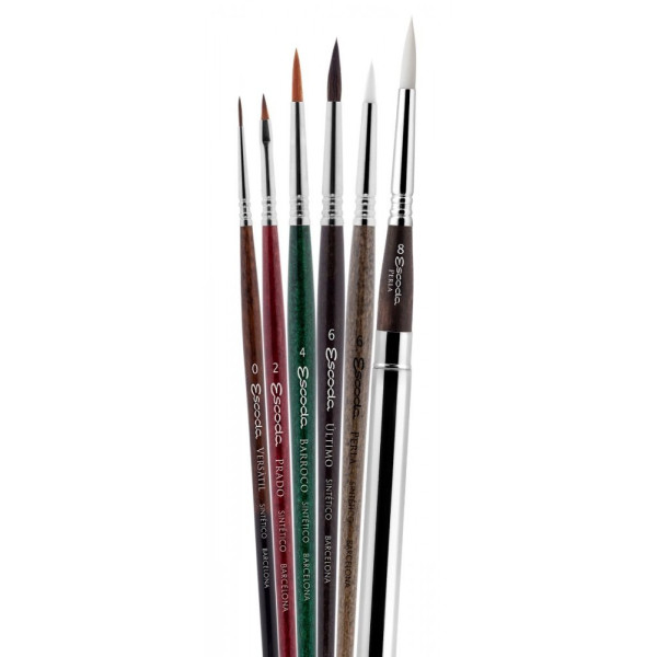 Ecset - Escoda 6560 Manga Set - szintetikus ecset szett, 6 db - Illusztrációhoz, Mangához