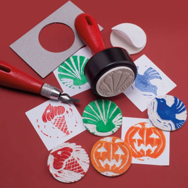 Művészlinókészlet - ESSDEE Lino Cutter and Stamp Carving Kit - 10 késsel és 5 körlinóval