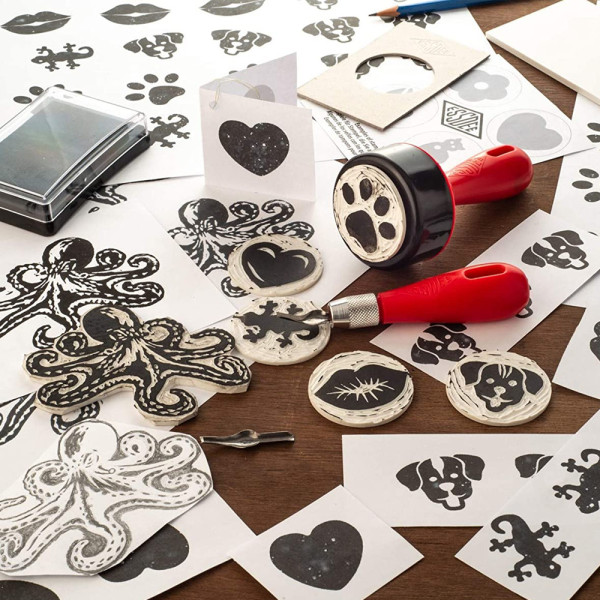 Művészlinókészlet - ESSDEE MasterCut Stamp Carving Kit - Linólapokkal és körlinóval Művészlinókészlet - ESSDEE MasterCut Stamp Carving Kit - Linólapokkal és körlinóval