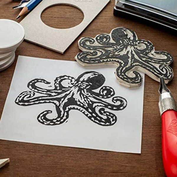 Művészlinókészlet - ESSDEE MasterCut Stamp Carving Kit - Linólapokkal és körlinóval Művészlinókészlet - ESSDEE MasterCut Stamp Carving Kit - Linólapokkal és körlinóval