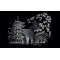 Képkarcoló készlet karctűvel, felnőtteknek - 28x36 cm - Ezüst - Kyoto Templom