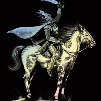 Képkarcoló készlet karctűvel - 20x25 cm - Holografikus - Sárkány szellem