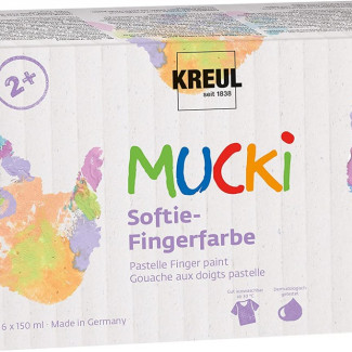 KREUL Pasztell Ujjfesték Készlet Gyerekeknek, már 2 éves kortól - 6 x 150 ml - Alapkészlet