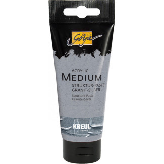 KREUL SOLO GOYA Medium Akrilhoz, tubusos, 100 ml - Struktúrapaszta, Gránit-Ezüst