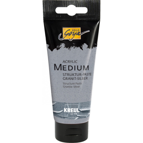 KREUL SOLO GOYA Medium Akrilhoz, tubusos, 100 ml - Struktúrapaszta, Gránit-Ezüst