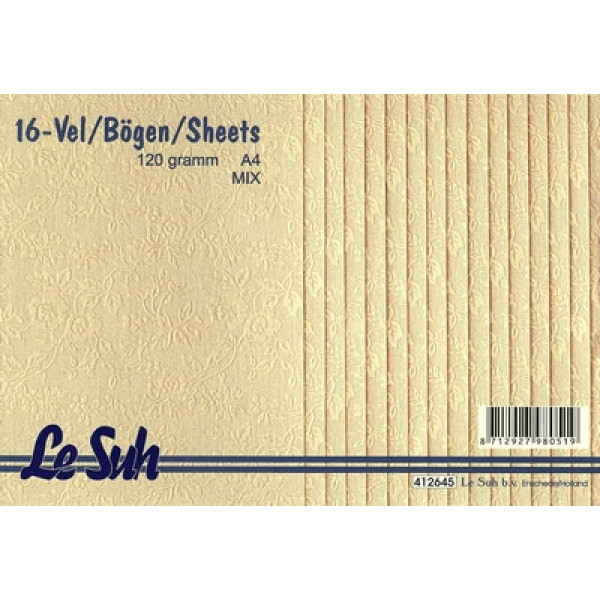 Domborított papír - Apró virágok, krém színű, A4, 16 lap, 120gr. Domborított papír - Apró virágok, krém színű, A4, 16 lap, 120gr.