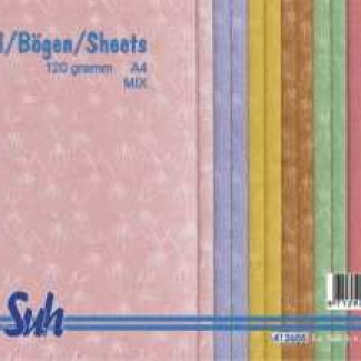 Domborított papír - Tüzijáték 9 színben, A4 120gr. 16 lap