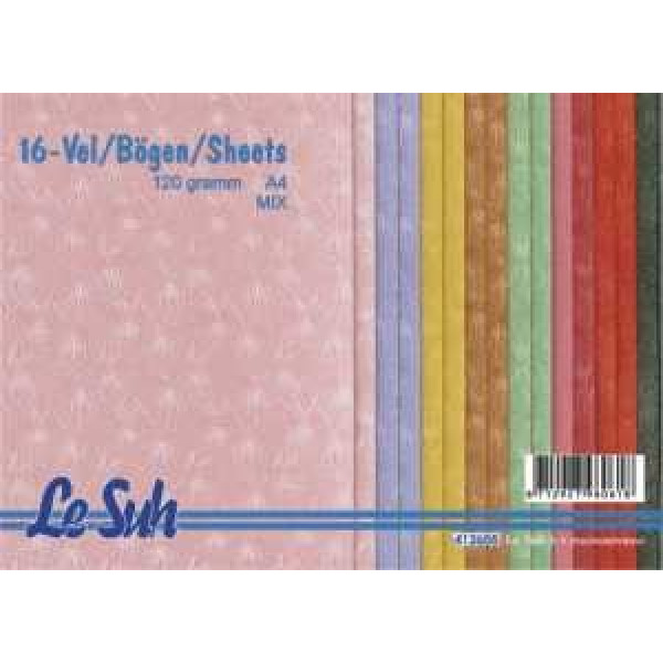 Domborított papír - Tüzijáték 9 színben, A4 120gr. 16 lap