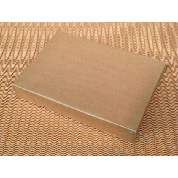 Kihajtogatható papírdoboz - natúr, lapos, A4, 10 cm magas Kihajtogatható papírdoboz - natúr, lapos, A4, 10 cm magas