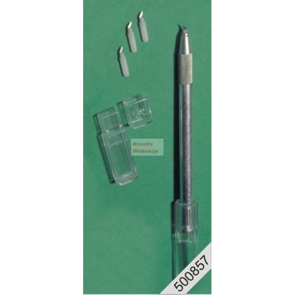 Precíziós hobby kés fém markolattal, 360 fokban elforduló pengével, 3 tartalék pengével Precíziós hobby kés fém markolattal, 360 fokban elforduló pengével, 3 tartalék pengével