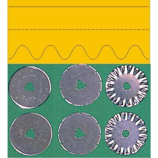 Körkés tartalék penge hullámos - 28 mm - 2db-os csomag - OLFA, DAFA, BLUE késekhez Körkés tartalék penge hullámos - 28 mm - 2db-os csomag - OLFA, DAFA, BLUE késekhez
