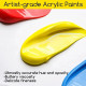 Akrilfesték készlet - MEEDEN Heavy Body Acrylic Paint Set, 9 Vibrant Colors 9x60 ml - Alapszínek