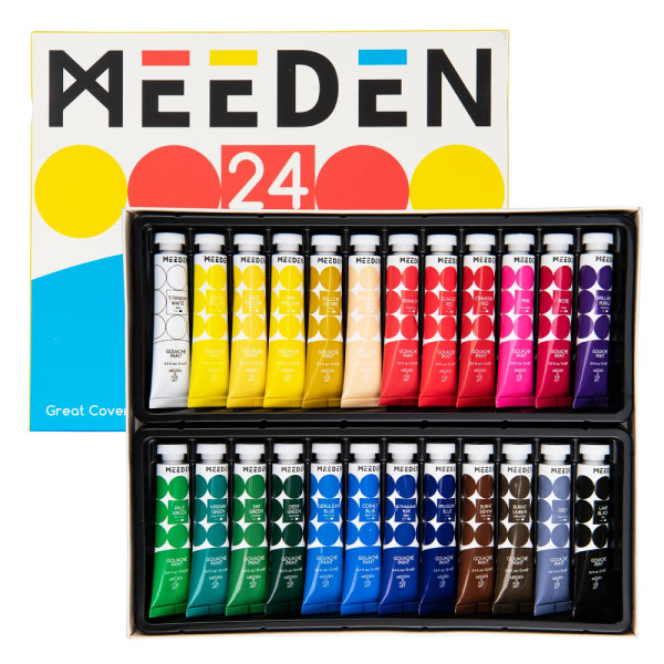Művész Gouache festék készlet - MEEDEN Art 24 x 12 ml, tubusos Művész Gouache festék készlet - MEEDEN Art 24 x 12 ml, tubusos