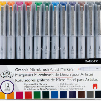 Pigment Marker készlet - Royal & Langnickel Microbrush Artist Markers - 12 színű készlet