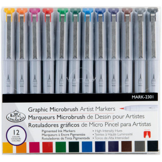 Pigment Marker készlet - Royal & Langnickel Microbrush Artist Markers - 12 színű készlet