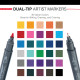 Royal Tűfilc 0,4 mm + 2 mm Filctoll készlet - Háromszög alakú tolltest - Royal Dual-Tip Watercolor Markers - 30 színű készlet