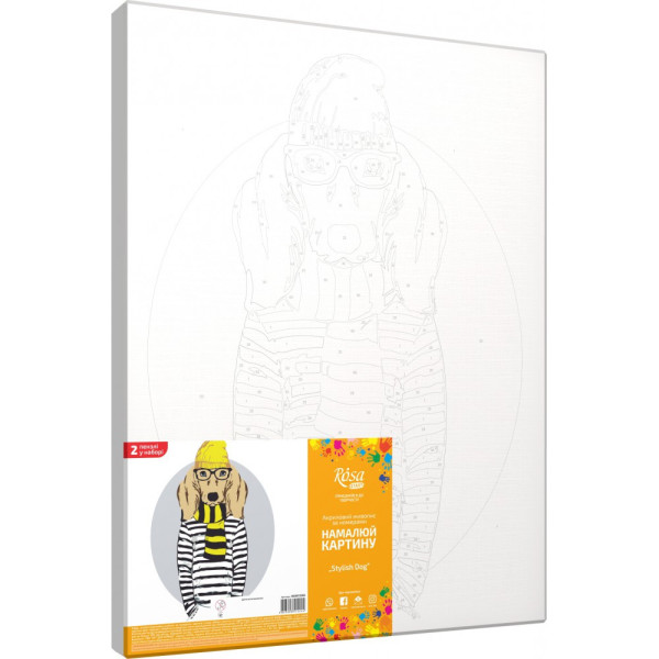 Számozott kifestő készlet vászonra 35x45 cm - Akrilfestékkel, ecsetekkel, felnőtteknek - Stílus