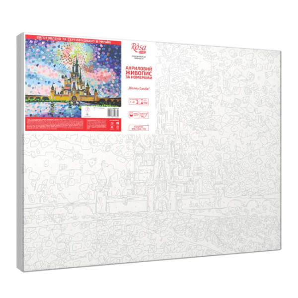Számozott kifestő készlet vászonra 35x45 cm - Akrilfestékkel, ecsetekkel, felnőtteknek - Disney Kastély Számozott kifestő készlet vászonra 35x45 cm - Akrilfestékkel, ecsetekkel, felnőtteknek - Disney Kastély